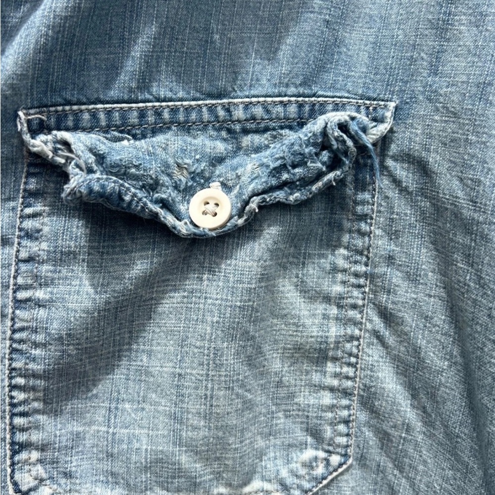 Magnolia Pearl blue Jean Button Down Shirt - Picture 4 of 5